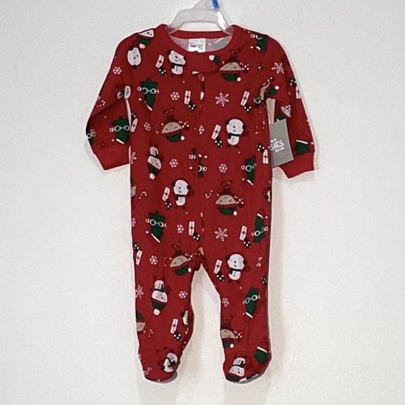 Onesies Brand Newborn Christmas Zip Up Footie Sleeper - Picture 1 of 2